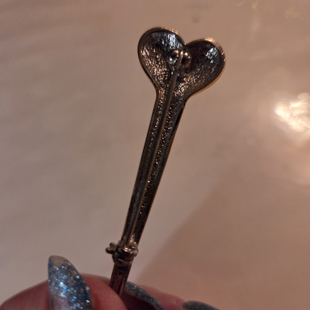 Gold and Silver Heart Shaped Pin - Picture 2 of 3